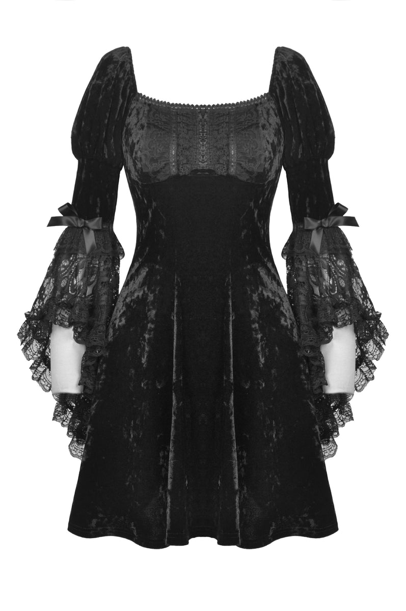 black velvet and lace goth dress High Collar | Shop Dresses | Pretty Attitude Velvet fabrics Inner fabric Unconventional Black Gothic Velvet Lace