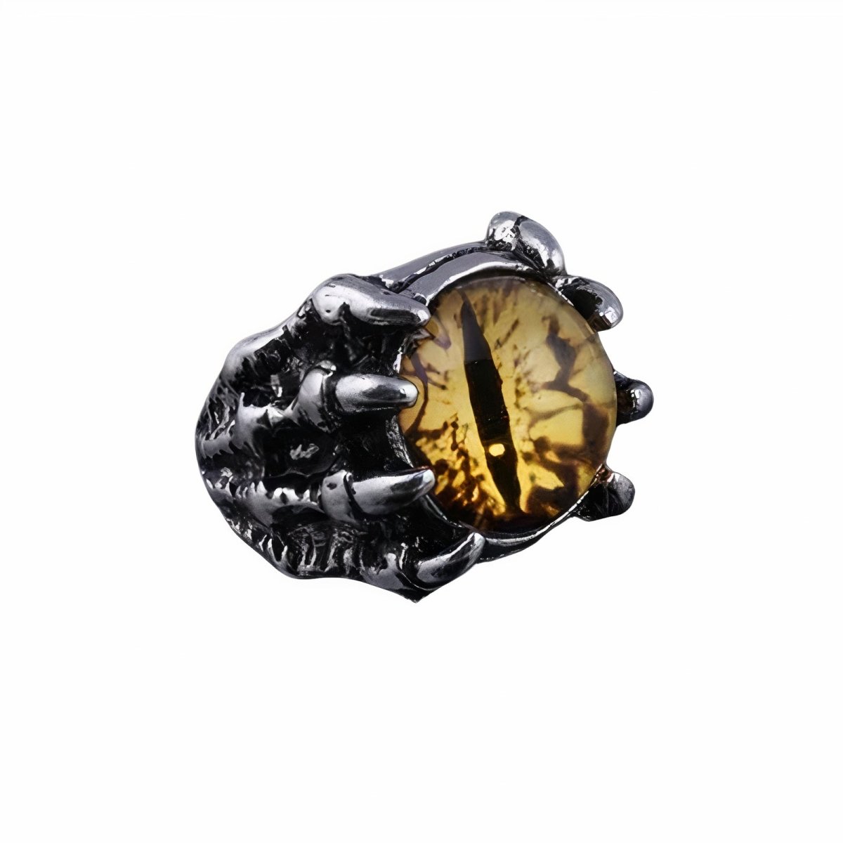 Gothic Demon Ring with Yellow Stone – Castle Gothic