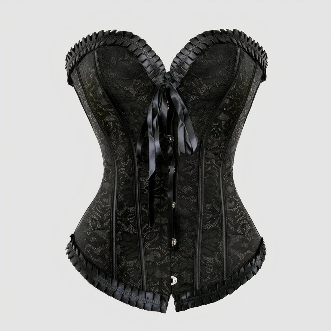 Black Corset Dress with Victorian Accent