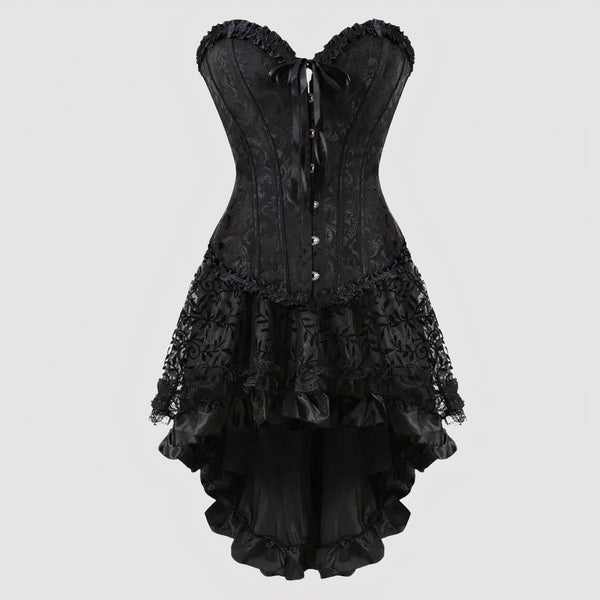 victorian dress with corset Mauuwy Black Ivory Wedding Dresses Tiered Tulle Gothic Bustle Bridal Gowns for Wedding Size 0 at Amazon Women's Clothing store and fairytale SHOPESSA Red Victorian Ball Gown