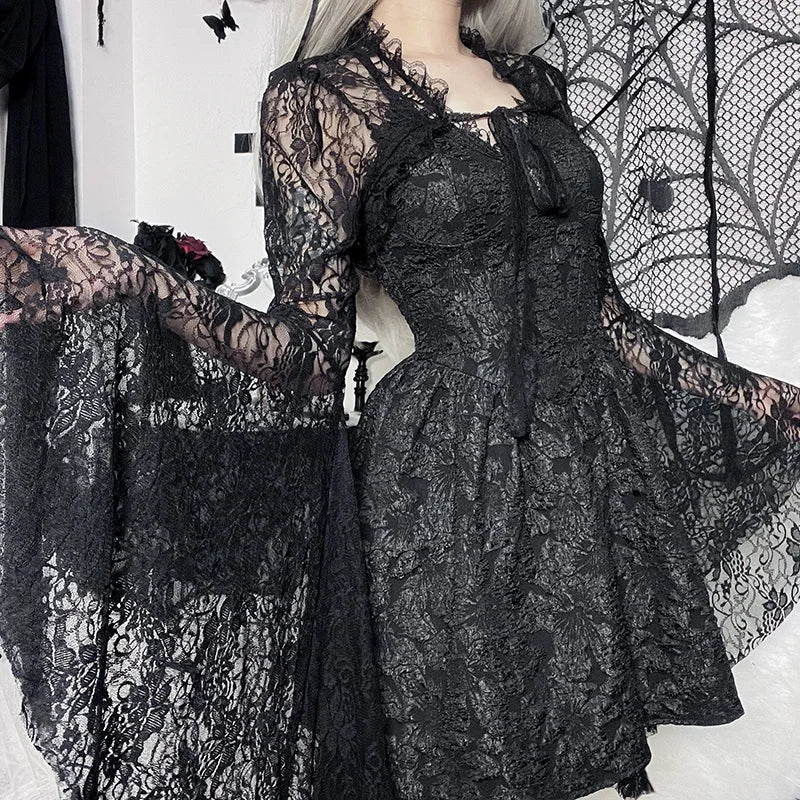 Black Gothic Cape with Patterns | Castle Gothic
