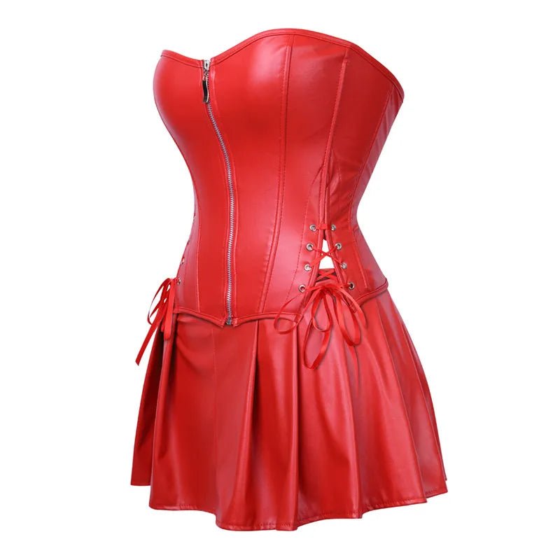 steampunk dress corset BLOOD SUPPLY Gold or Full Set It zips up the side and then laces at the back with brown cord over a modesty panel Gothic Steampunk Dress for Women