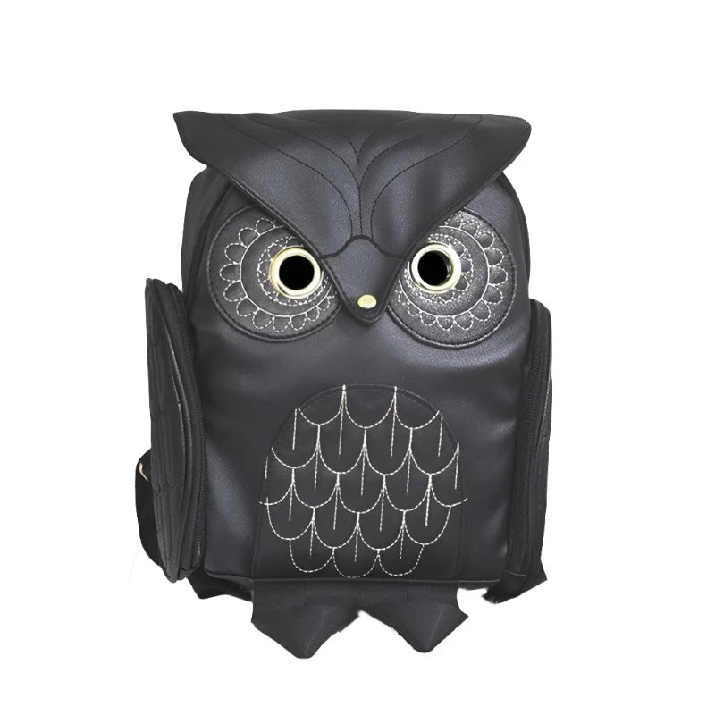 black owl mini backpack Goth Punk Backpack with Owl Motif