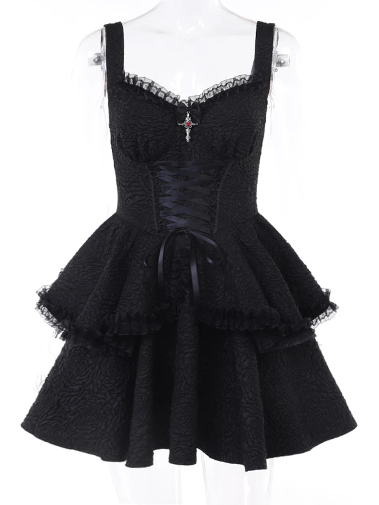 Gothic Dress with Corset and Silver Cross Gothic Dress with Corset and Silver Cross