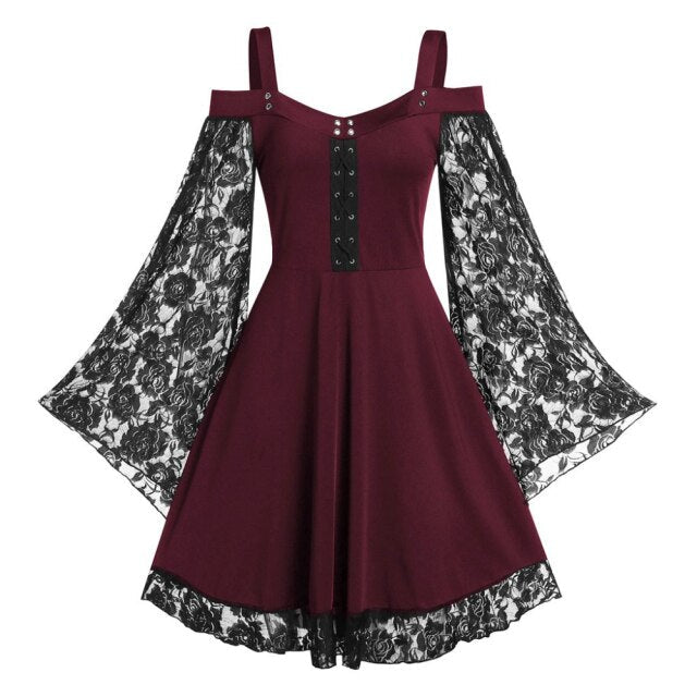 Gothic dress with lace sleeves
